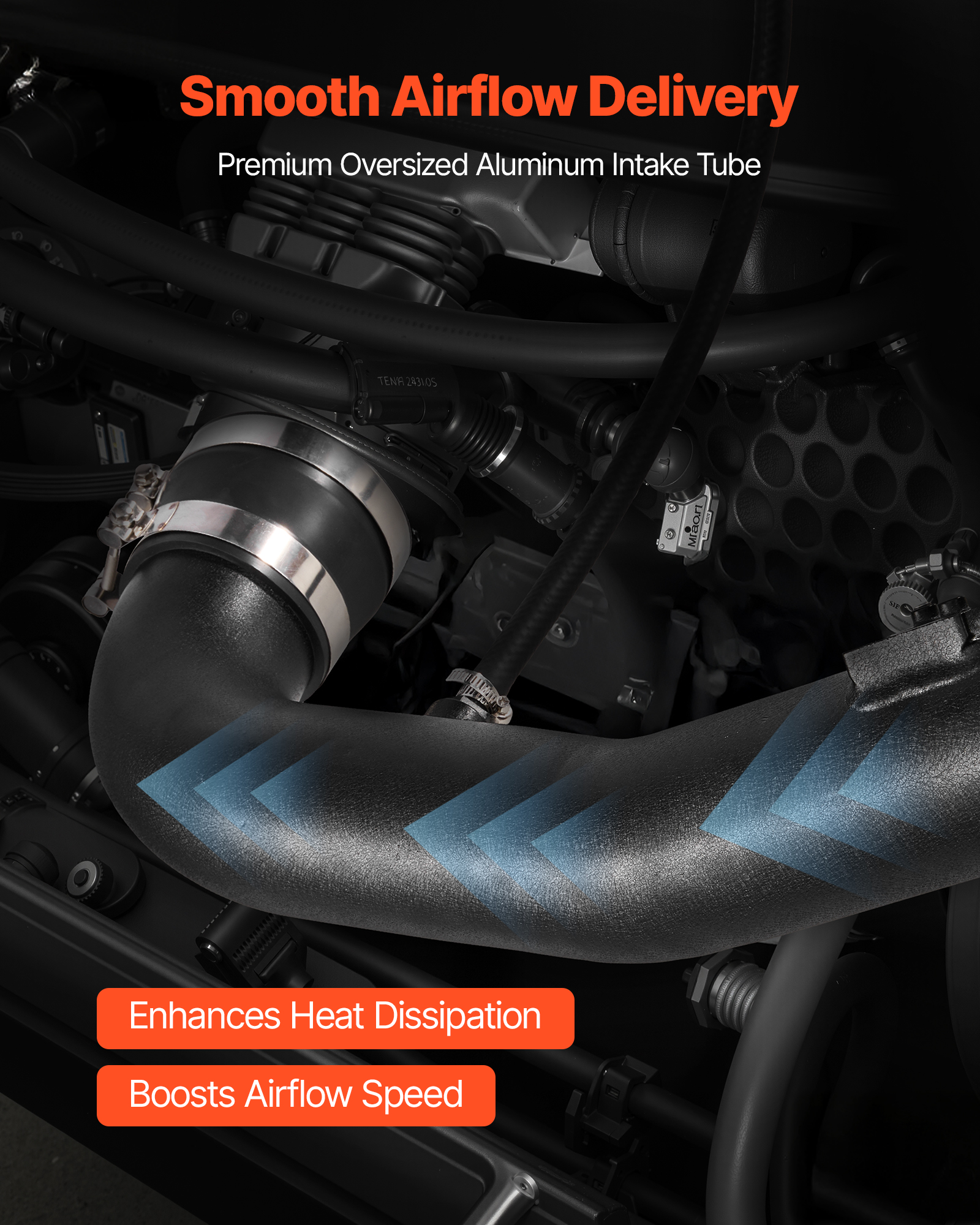 VEVOR Cold Air Intake, 3.5 Inch Cold Air Intake System + Heat Shield Compatible with 2009-2013 Chevy Silverado/GMC Sierra 1500 4.8L/5.3L/6.2L,High Flow Filter Kit Improve Horsepower/Throttle Response