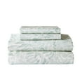 thumbnail image 2 of Better Homes & Gardens 300 Thread Count Cotton Percale 4-Piece Vierra Vine Green Bed Sheet Set, Full, 2 of 8