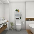 thumbnail image 3 of Costway 3-Tier Over The Toilet Space Saver Bathroom Storage Shelf Rack Organizer Chrome, 3 of 10