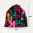 thumbnail image 6 of Riguas Unsiex Fall Winter Hat Hip Hop Colorful Letter Print Soft Elastic Anti-slip Regular Fit Dual Use Windproof Ponytail Hole Cycling Neck Warp Neck Warmer, 6 of 7