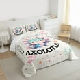 thumbnail image 3 of Feelyou Funny Blue Axolotl Bedding Comforter Set, Dreamy Stars Print Twin Comforter Sets, Teens Kids Boys Girls Reversible Bedding Set, Super Cozy Room Decor, 2-Piece, 3 of 8
