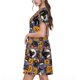 thumbnail image 2 of Easygdp Spooky Cats And Halloween Pumpkins para Vestido Transpirable de Mujer, Vestido Suelto de Manga Corta con Pliegues y Bolsillos para el Verano, 2 of 6