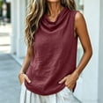 thumbnail image 2 of APEXFWDT Sleeveless Linen Tops for Women Cowl Neck Tank Tops Casual Solid Color Comfy Blouse Lounge Wear, 2 of 8