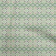 thumbnail image 1 of oneOone Rayon Green Fabric Geometric Craft Projects Decor Fabric Printed By The Yard 56 Inch Wide-R0, 1 of 4