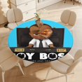 thumbnail image 4 of El bebé jefazo: Niño africano-theme Fitted Round Tablecloths Elastic Edged Table Covers Waterproof Table Cloth for Kitchen Holiday Party Tables Decor 120cm, 4 of 6