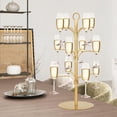 thumbnail image 6 of Wanchiy 3-Tier Metal Cocktail Red Wine Tree Stand with 12 Glass Holders – Crystal Accents for Home Bar, 6 of 8