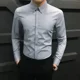 thumbnail image 4 of Camisa de hombre de negocios de manga larga negra para hombre, estilo coreano, moda 2024, seda de lujo de alta calidad, venta original con cuello, 4 of 4