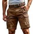 thumbnail image 3 of UDAUDU Men's Cargo Shorts Athletic Summer Casual Work Relaxed Fit Shorts Breathable Lightweight Outdoor Hiking Camping Short Pants Coffee 3XL, 3 of 9