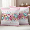 thumbnail image 2 of Summer Starfish Pink Outdoor Pillow Covers 18x18 Set of 2,Waterproof Patio Throw Pillowcase Protectors,Beach Coral Conch Coastal Square Decorative Pillow Shams Cushion Covers for Seat Bed Couch Sofa, 2 of 8