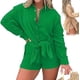 thumbnail image 1 of Barcelona Breeze Conjunto de vestido mameluco, verano sexy casual camisa suelta tops+pantalones cortos para mujer 2 piezas, 1 of 5