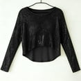 thumbnail image 7 of BLVB Women's Sequin Crop Tops Long Sleeves Shirts Sparkle Party Top Shiny Blouses Concert Outfits Glitter Clubwear, 7 of 7