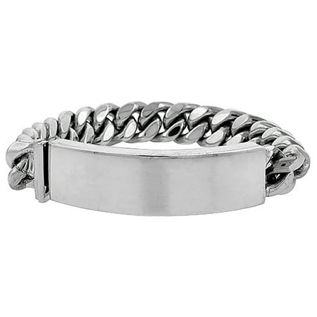 Worldjewels Sterling Silver Cuban Curb Link Men S Id Bracelet 1 2 Sterling Silver Cuban Curb Link Men S Id Bracelet 1 2 Inch Wide Sizes 8