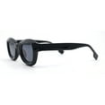 thumbnail image 3 of Trendy Hipster Small Rectangular Dimensional Thick Frame Horn Rim Sunglasses All Black, 3 of 4