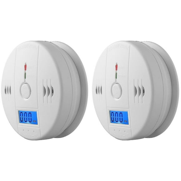 2 Pack Smoke Detector And Carbon Monoxide Detector Alarm With Lcd Display A