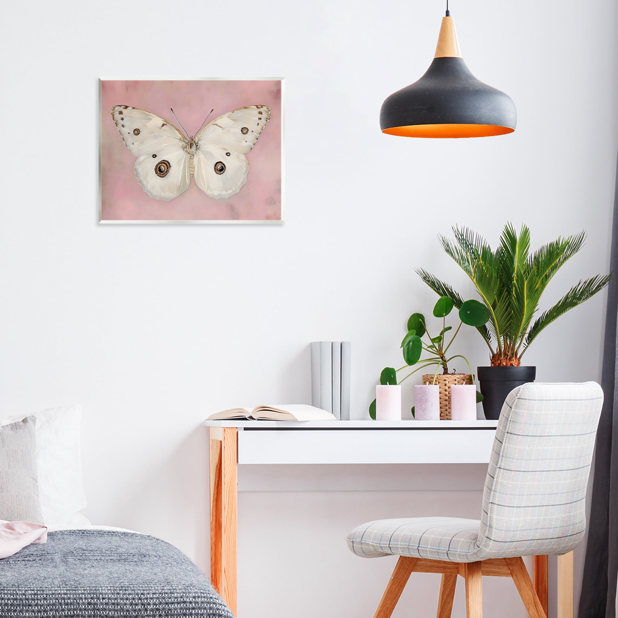 Stupell Industries Gossamer Butterfly on Blush Background Wall Plaque Art, design by Arlington Prints
