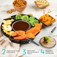 thumbnail image 4 of Olla de Fondue de Chocolate, Juego de Fondue Eléctrica de 10 oz, Control de Temperatura, Bandeja Desmontable para Servir, 4 Tenedores, 4 of 5