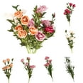 thumbnail image 1 of D-GROEE 4 Branch Artificial Flowers Roses 8 Heads Fake Flowers Real Looking with Stems for DIY Wedding Bouquets Centerpieces Arrangements Party Home Decorations and Outdoors, 1 of 7