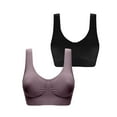thumbnail image 2 of Wiyuqeen 2 Pack Plain Bras for Women Plus Size Seamless T-shirt Bra Stretchy Wireless Yoga Sports Bras Soft Comfort No Underwire Push Up Bras for Everyday, 2 of 3