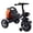 Black, variant on NK DECORATION Tricycle for Kids, Adjustable Height, Sturdy Steel Frame, White & Back