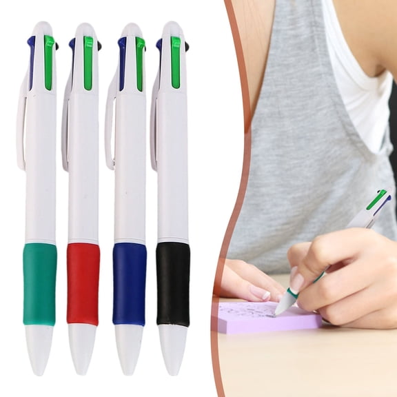 CHENjy 4-in-1 Multicolor Pen, Multi Color Ballpoint Pen with Soft Comfort Grip for Office Note Taking, Black