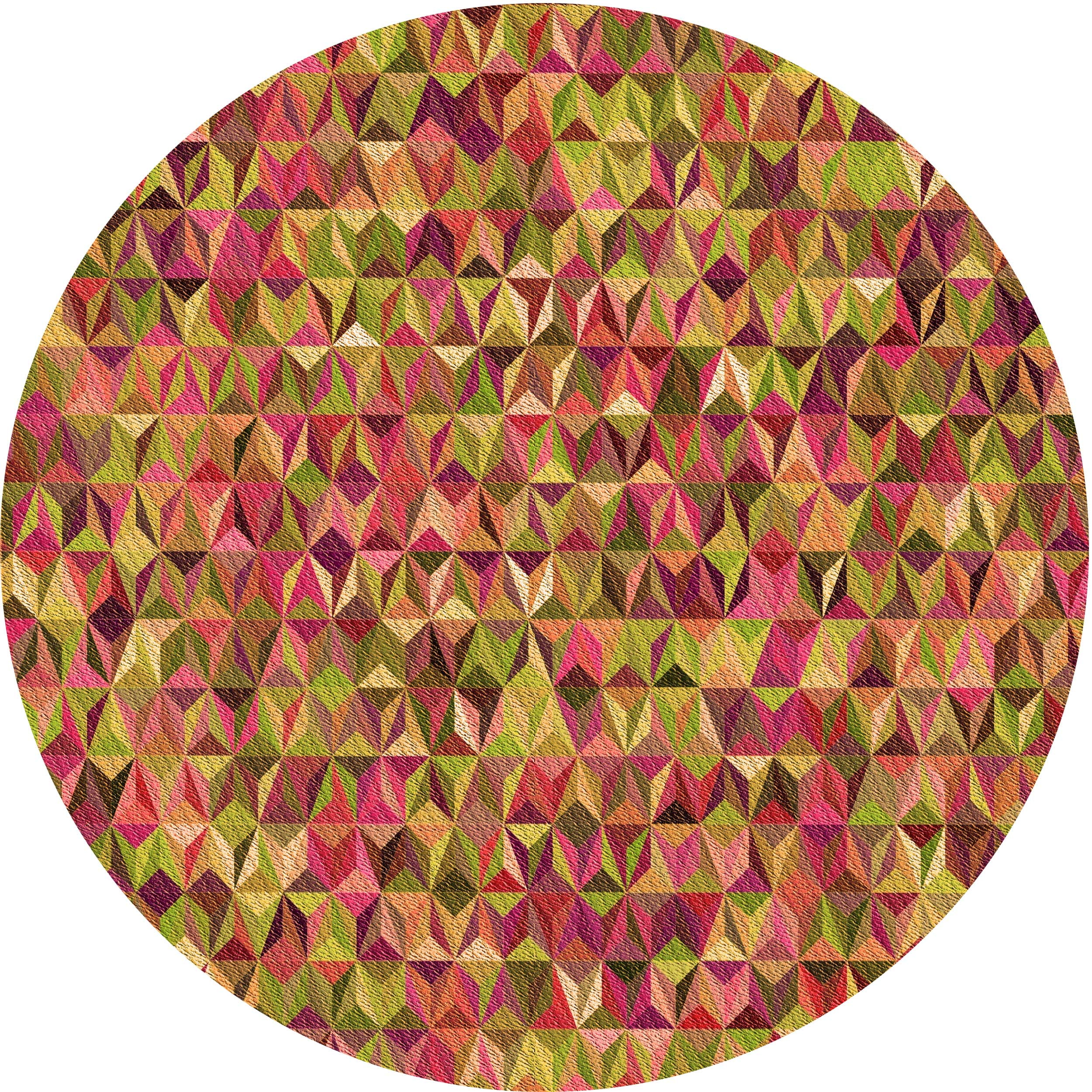 Ahgly Company Indoor Round Patterned Orange Gold Area Rugs, 6' Round ...