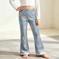 thumbnail image 6 of Angala Toddler Girls Denim Pants Floral Graphic Flared Leg Jeans With Lace Trim Fall Casual Girls Trousers Size 2-3 Years, 6 of 9