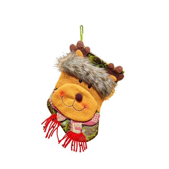 2026 Christmas Home Party Decoration 2PC Christmas Stockings Ornaments Santa Snowman Reindeer Xmas Hanging Decorations For Christmas Tree Fireplace Home Holiday Decor Christmas Celebration