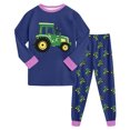thumbnail image 3 of 6-7Years Child Boys Tractor Graphic Long Sleeve Pajama Set,2-Piece Sleepwear Loungewear for Fall Winter, 3 of 9