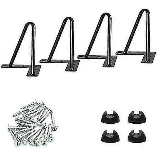 4pcs Hairpin Table Legs - 4 Inch DIY Metal Table Legs for Heavy Duty - Perfect for Cabinet, TV Cabinet, Drawers, Nightstand, Comes with Screws and Flo