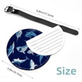 thumbnail image 5 of 2Pcs Leather Round Shark Cruise Luggage Tag with Privacy Cover and Name ID Tag - Suitable for Travel Handbags Backpacks School Bags Luggage Tags, 5 of 7