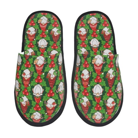 

Rateoe Santa Claus And Gnomes Pattern Fuzzy Slippers Fuzzy Soft House Slippers Plush Furry Warm Cozy Open Toe Fluffy Home Shoes-Large