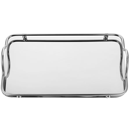unbranded Stainless Steel Tray Household Entertaining Tray Rectangular Serving Tray with Handles