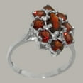 thumbnail image 2 of LBG British Made 18k White Gold Natural Garnet Womens Promise Ring - 33 size options - Size 7.75, 2 of 6