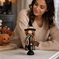 thumbnail image 6 of Halloween Witch Figurine,8 Inch Plaid Outfit Witch with Pumpkin Decor Desk Statue,Cute Holiday Table Centerpiece Decor,Women's Festival Gifts, 6 of 6