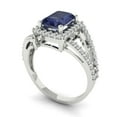 thumbnail image 2 of Halo Engagement Ring for Women - 1.935ct Simulated Blue Sapphire in 14K White Gold Promise Ring, 2 of 6