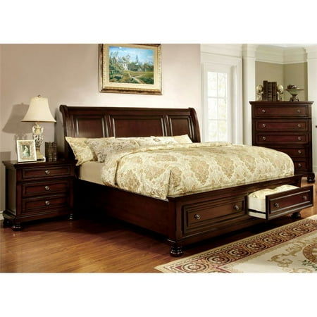 Furniture Of America Caiden 2 Piece Queen Bedroom Set In Dark Cherry