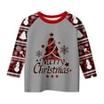 thumbnail image 4 of XEGLSBU Boys Long Sleeve Shirts Size 6-7 Print Long Sleeve Round Neck Top for Girls Festive Holiday Party Wear Soft Casual Blouse for Toddler Grey Size 5-6 Years, 4 of 5