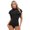 Black, variant on Zaldita Women Gymnastics Leotard Bodysuit Ruffle Mesh Short Sleeve Modern Latin Dance Tops Purple XL