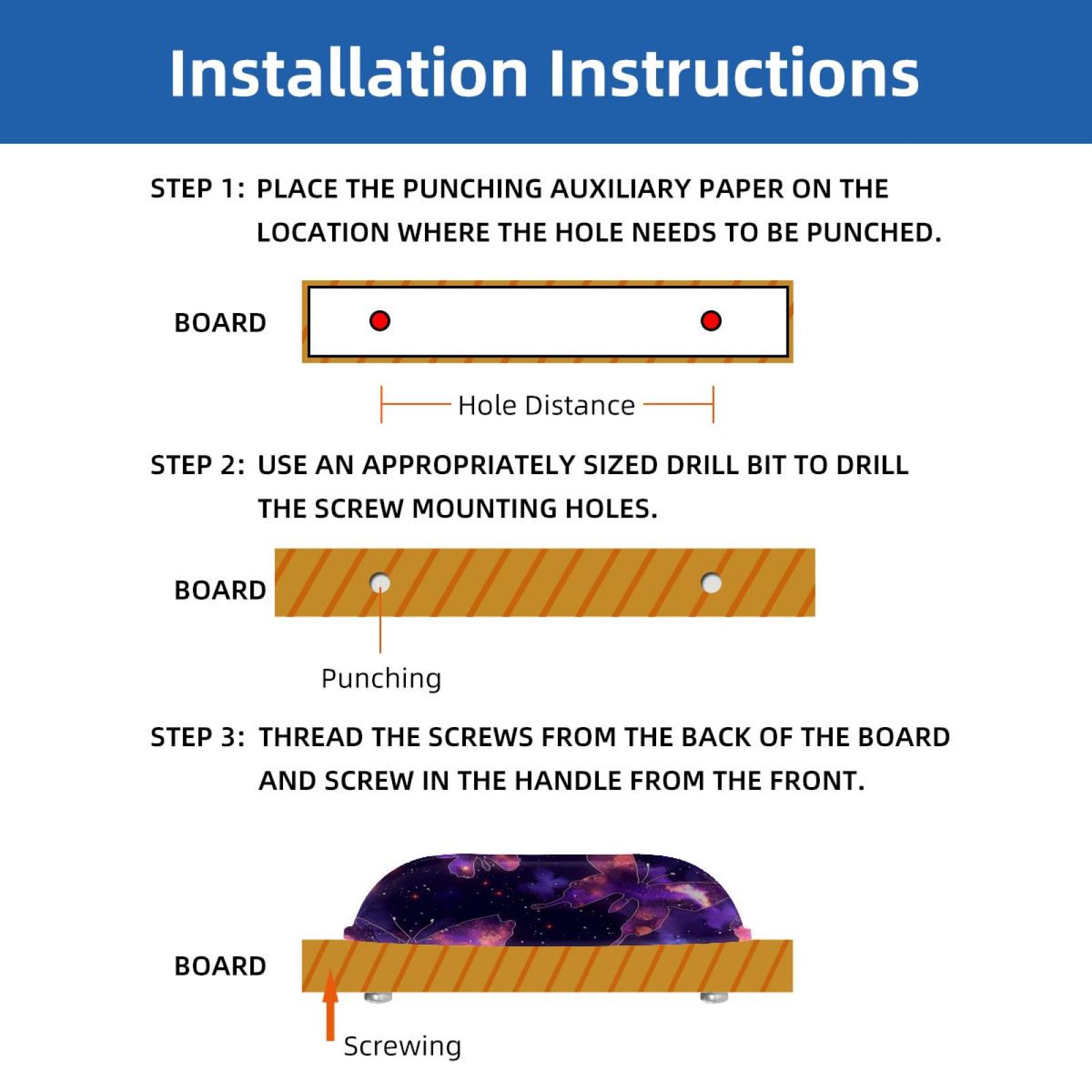 PhooArto 6 Pcs Cup Drawer Pulls, Purple Galaxy Butterfly Shell Shape Handles Cabinet Knobs for Dresser Cupboard Closet Wardrobe with Screws