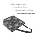 thumbnail image 3 of FORMRS Womens Canvas Tote Bag with Zipper Inner Pocket Shoulder Handbag, Gold Art Pattern, 3 of 7