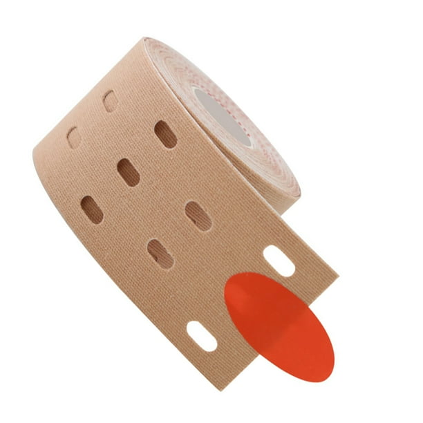 Nueva cinta adhesiva deportiva para músculos perforados de 2 tamaños, cuidado terapéutico, cinta de kinesiología perforada fisiológica Accesorios para máquinas de ejercicios color carne Toystoory OD009956-02