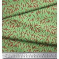 thumbnail image 3 of Soimoi Moss Tissu Georgette Baies Rouges Fruits Imprimé Tissu au Mètre 42 Pouces de Large, 3 of 5