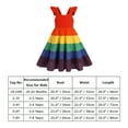 thumbnail image 4 of IBTOM CASTLE Toddler Little Girls Rainbow Twirly Skater Dress Kids Back to School Dress Summer Casual Tea Party Beach Sundress 5-6 Years Rainbow, 4 of 8