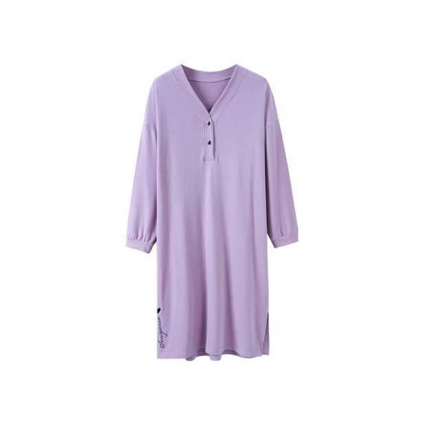 Minnieouse Botones de camisón Transpirable Bolsillos de manga larga Invierno Mujer Ropa de dormir Ajustable Piel Amigable Vestido de dormir Pijama Pijama SG Minnieouse AP012969-03