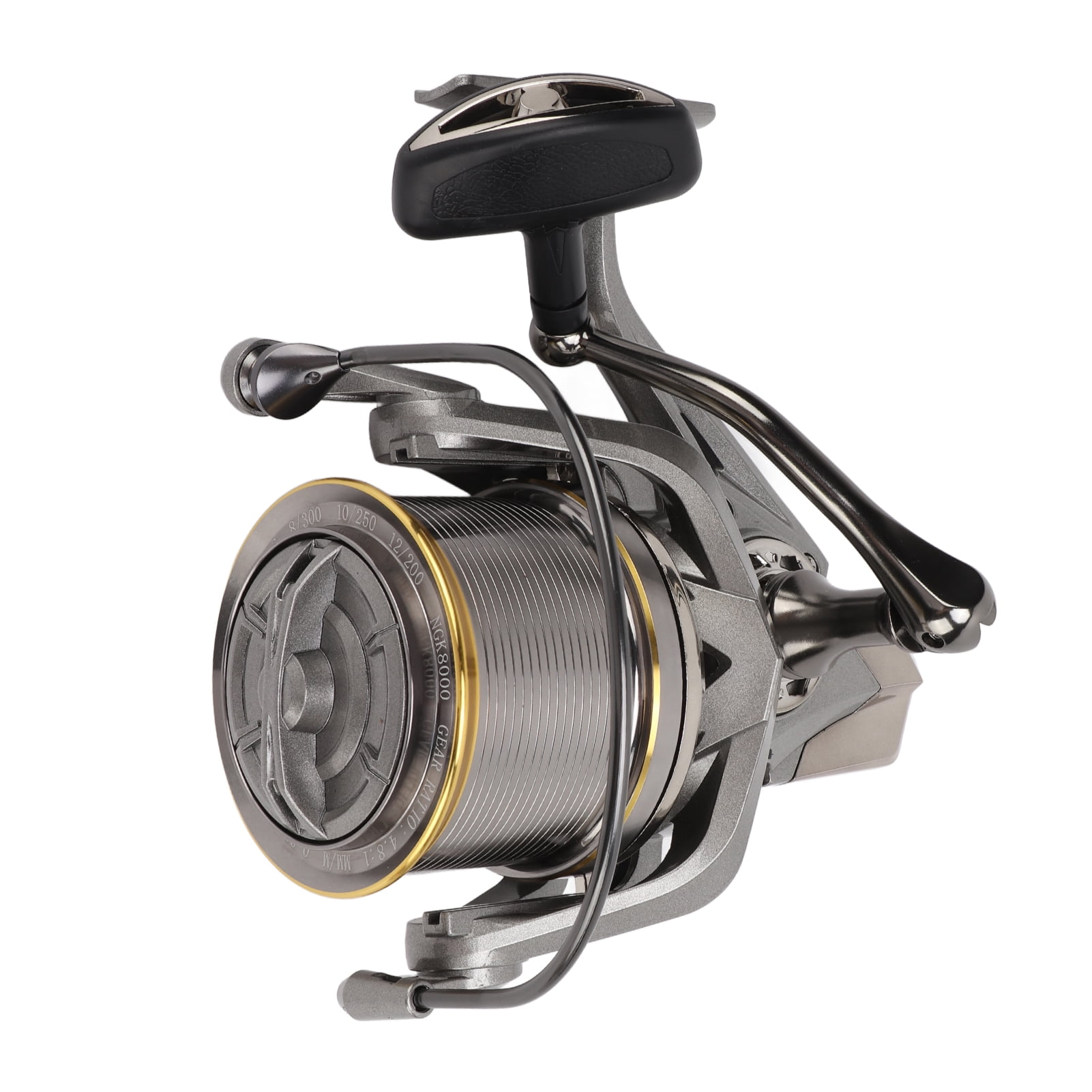 Suodoka NGK8000 All Metal Spinning Fishing Reel 4.8:1 Gear Ratio Long Throw Saltwater Freshwater Surf Fishing Reel Ambidextrous (7.87 inches / 20 cm)