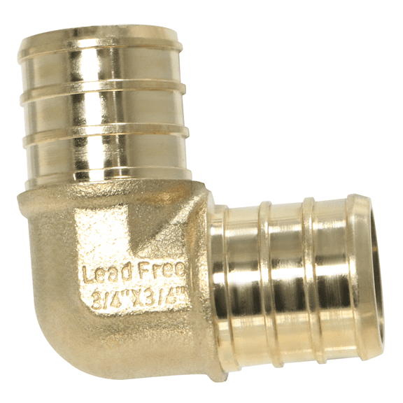 5-Piece 3/4 Inch Lead-Free Brass PEX Elbow Fitting Set - Heavy Duty Plumbing Connectors