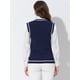 thumbnail image 4 of INSPIRE CHIC Suéter con cuello en V para mujer, sin mangas, sin mangas, tejido de punto, chaleco de punto de cable Azul S, 4 of 5