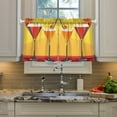 thumbnail image 2 of Yayeee Kitchen Curtains Tier Pair Light Filtering 27"x24" Rod Pocket Short Cafe Window Panel, Orange Cocktails, 2 of 7