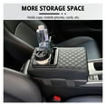 thumbnail image 3 of GUANGHUI Auto Center Console Armrest Pillow, Leather Car Armrest Cushion with Cup Holder, Phone Holder, Universal Car Armrest Box Cover Protector Car Interior Accessories for Most Vehicles (BLACK), 3 of 7