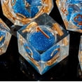 thumbnail image 4 of Fugacity Dnd Juego de dados con núcleo líquido hecho a mano con borde afilado, 7 piezas de dados de resina, juego de dados poliédricos de mazmorras y dragones, juego de dados D&D con estuche de regalo, 4 of 5